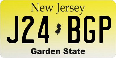 NJ license plate J24BGP