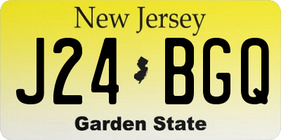 NJ license plate J24BGQ