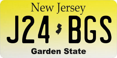 NJ license plate J24BGS