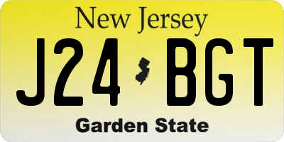 NJ license plate J24BGT