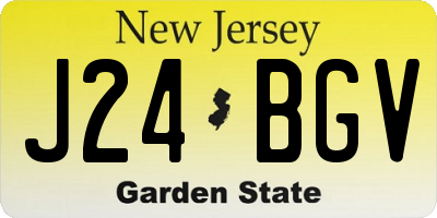 NJ license plate J24BGV