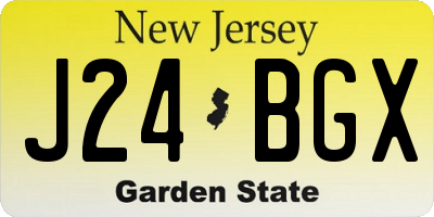 NJ license plate J24BGX