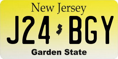 NJ license plate J24BGY