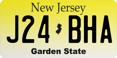 NJ license plate J24BHA