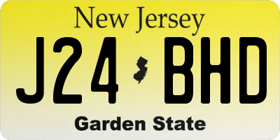 NJ license plate J24BHD