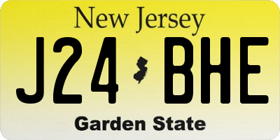 NJ license plate J24BHE