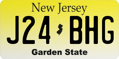 NJ license plate J24BHG