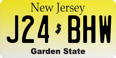 NJ license plate J24BHW