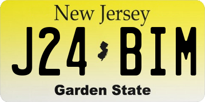 NJ license plate J24BIM