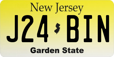 NJ license plate J24BIN