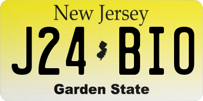 NJ license plate J24BIO