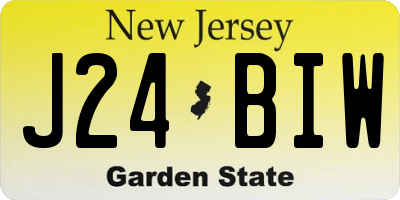NJ license plate J24BIW
