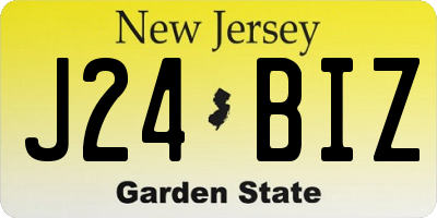 NJ license plate J24BIZ