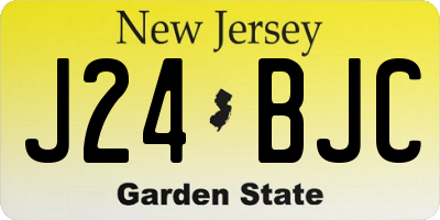NJ license plate J24BJC