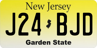 NJ license plate J24BJD