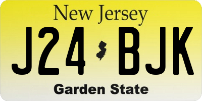 NJ license plate J24BJK