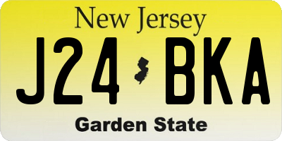 NJ license plate J24BKA