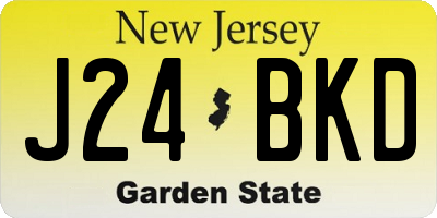 NJ license plate J24BKD