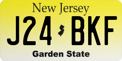 NJ license plate J24BKF