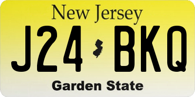 NJ license plate J24BKQ