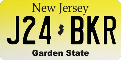 NJ license plate J24BKR