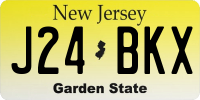 NJ license plate J24BKX