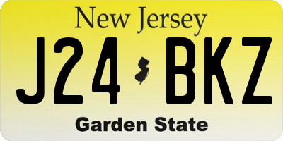 NJ license plate J24BKZ