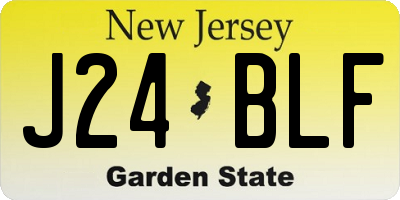 NJ license plate J24BLF