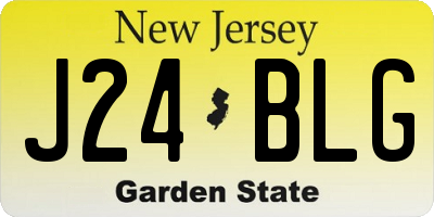 NJ license plate J24BLG