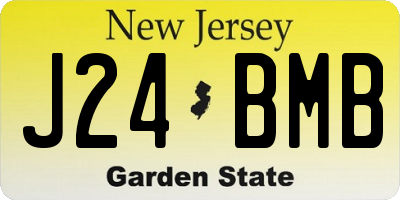 NJ license plate J24BMB