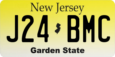 NJ license plate J24BMC
