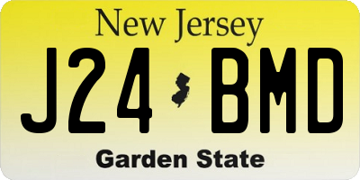 NJ license plate J24BMD
