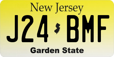 NJ license plate J24BMF