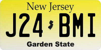 NJ license plate J24BMI