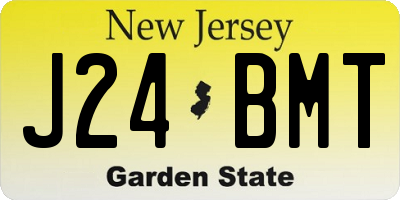 NJ license plate J24BMT