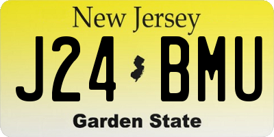 NJ license plate J24BMU