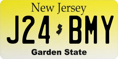 NJ license plate J24BMY