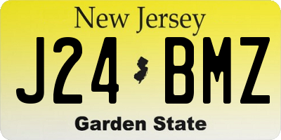 NJ license plate J24BMZ