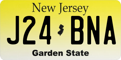 NJ license plate J24BNA