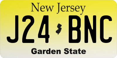 NJ license plate J24BNC