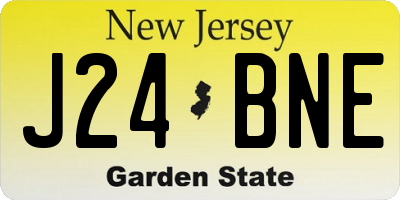 NJ license plate J24BNE
