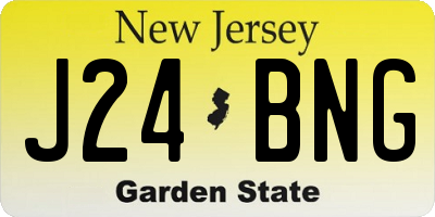 NJ license plate J24BNG