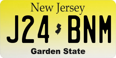 NJ license plate J24BNM