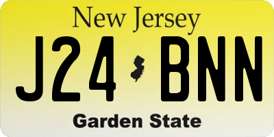 NJ license plate J24BNN