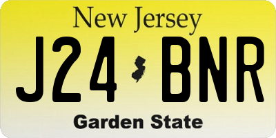 NJ license plate J24BNR