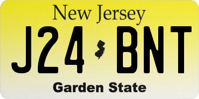 NJ license plate J24BNT