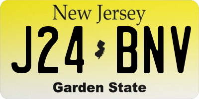 NJ license plate J24BNV