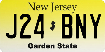 NJ license plate J24BNY