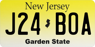 NJ license plate J24BOA