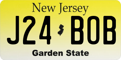 NJ license plate J24BOB
